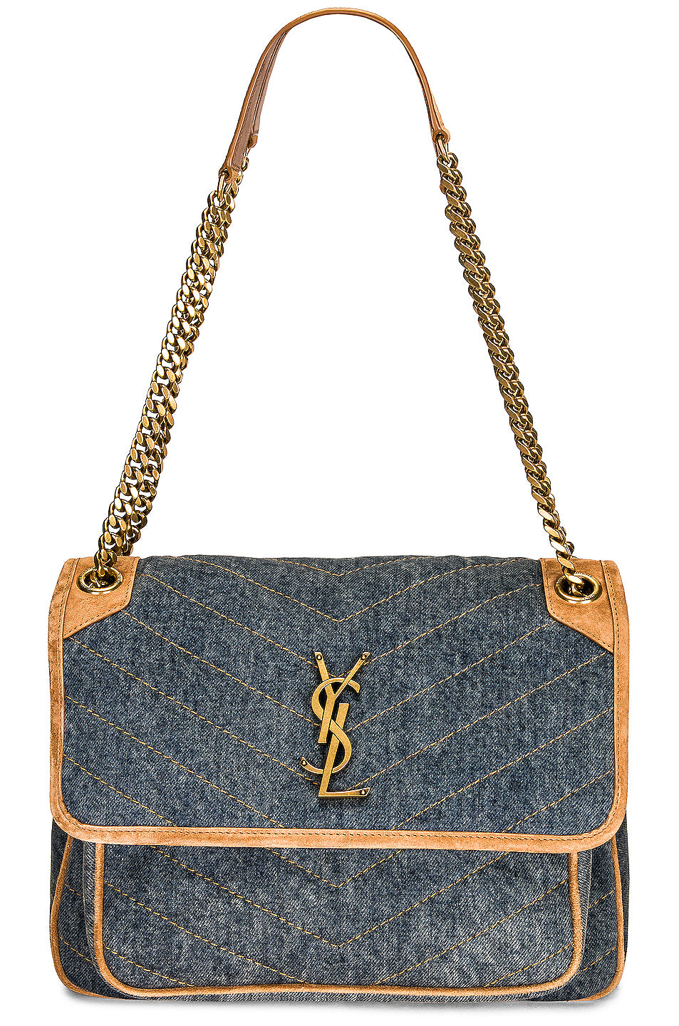 Medium Niki Denim Monogramme Chain Bag