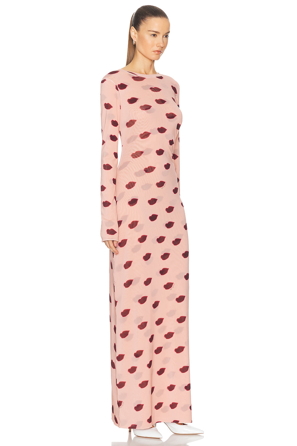 Lips Mesh Print Dress