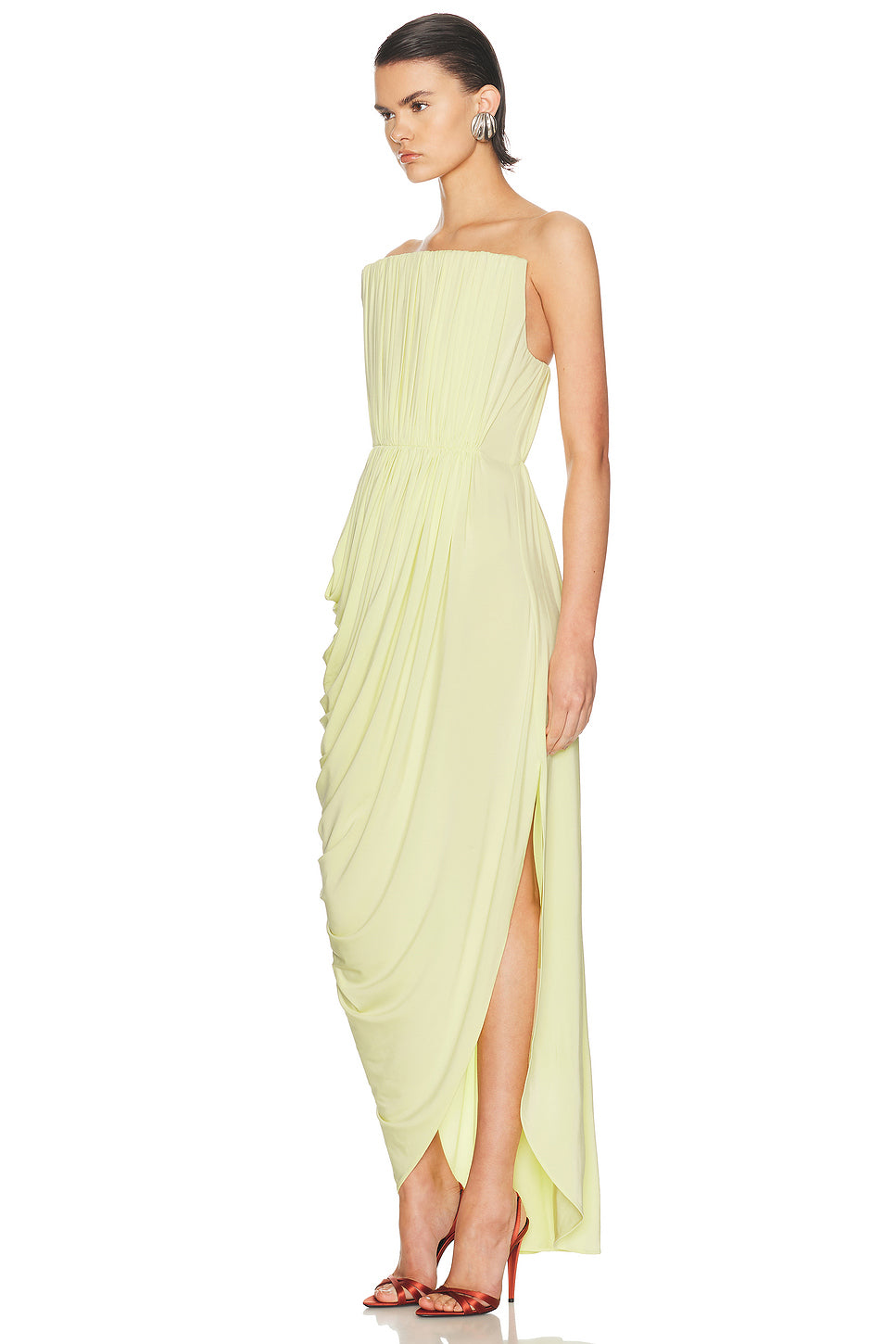 Crepe Jersey Square Neck Gown