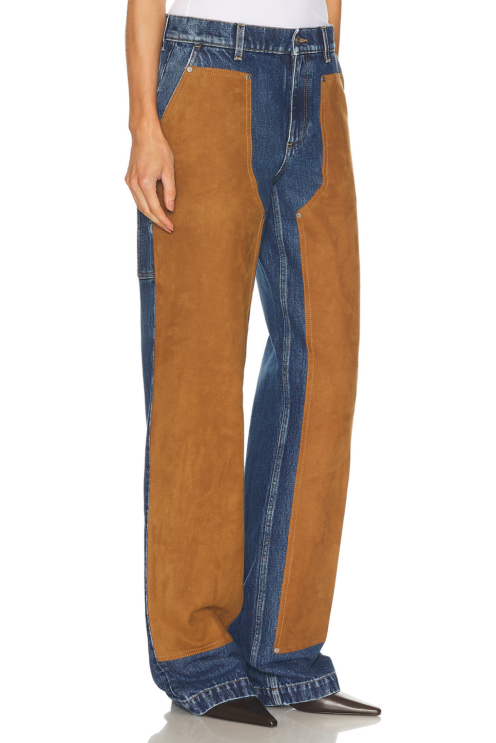 Denim & Suede Jeans