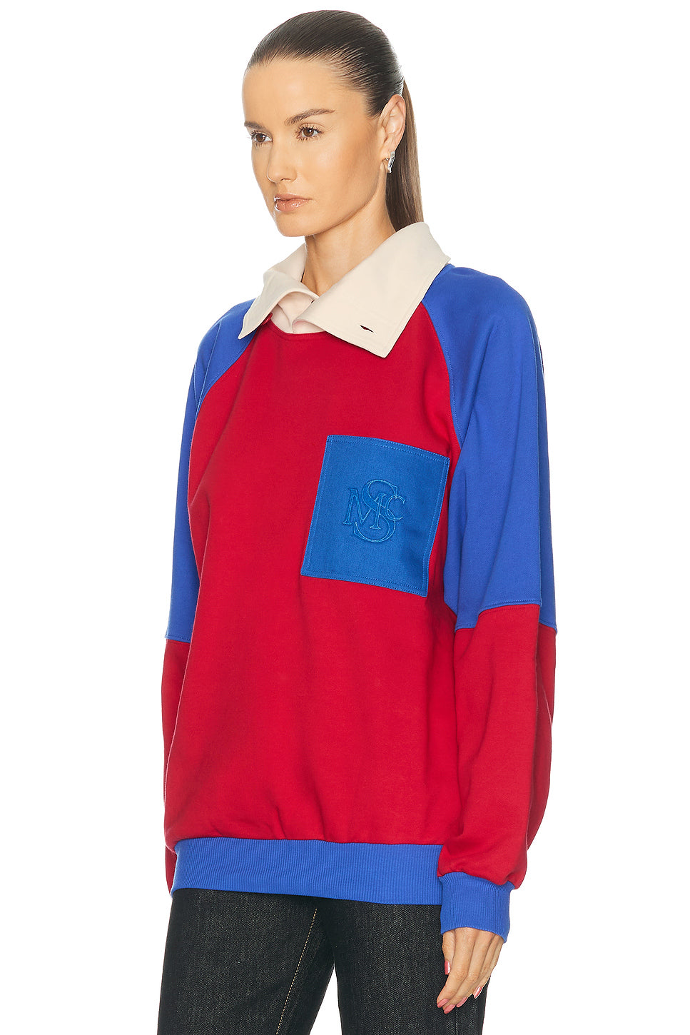 Colour Block High Neck Sweatshirt