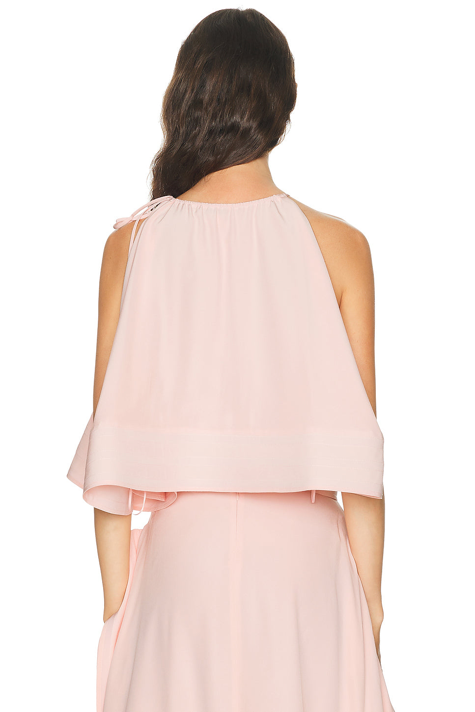 Silk Sleeveless Frill Top