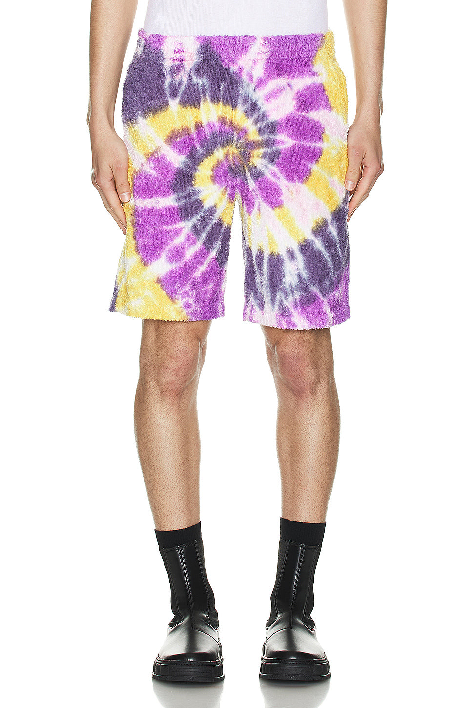 String Easy Short Cotton Pile Tie Dye