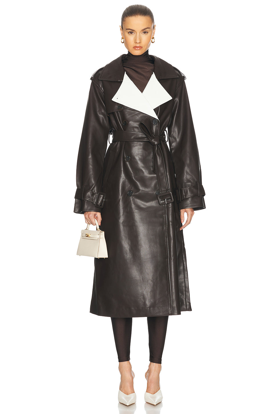 Estelle Vegan Leather Trench Coat