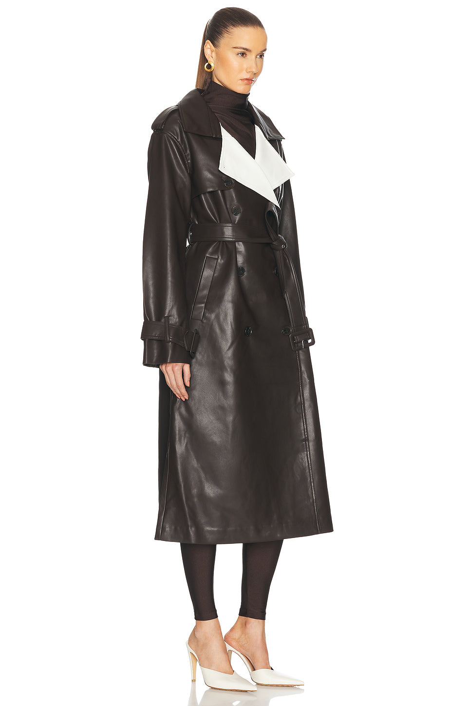 Estelle Vegan Leather Trench Coat