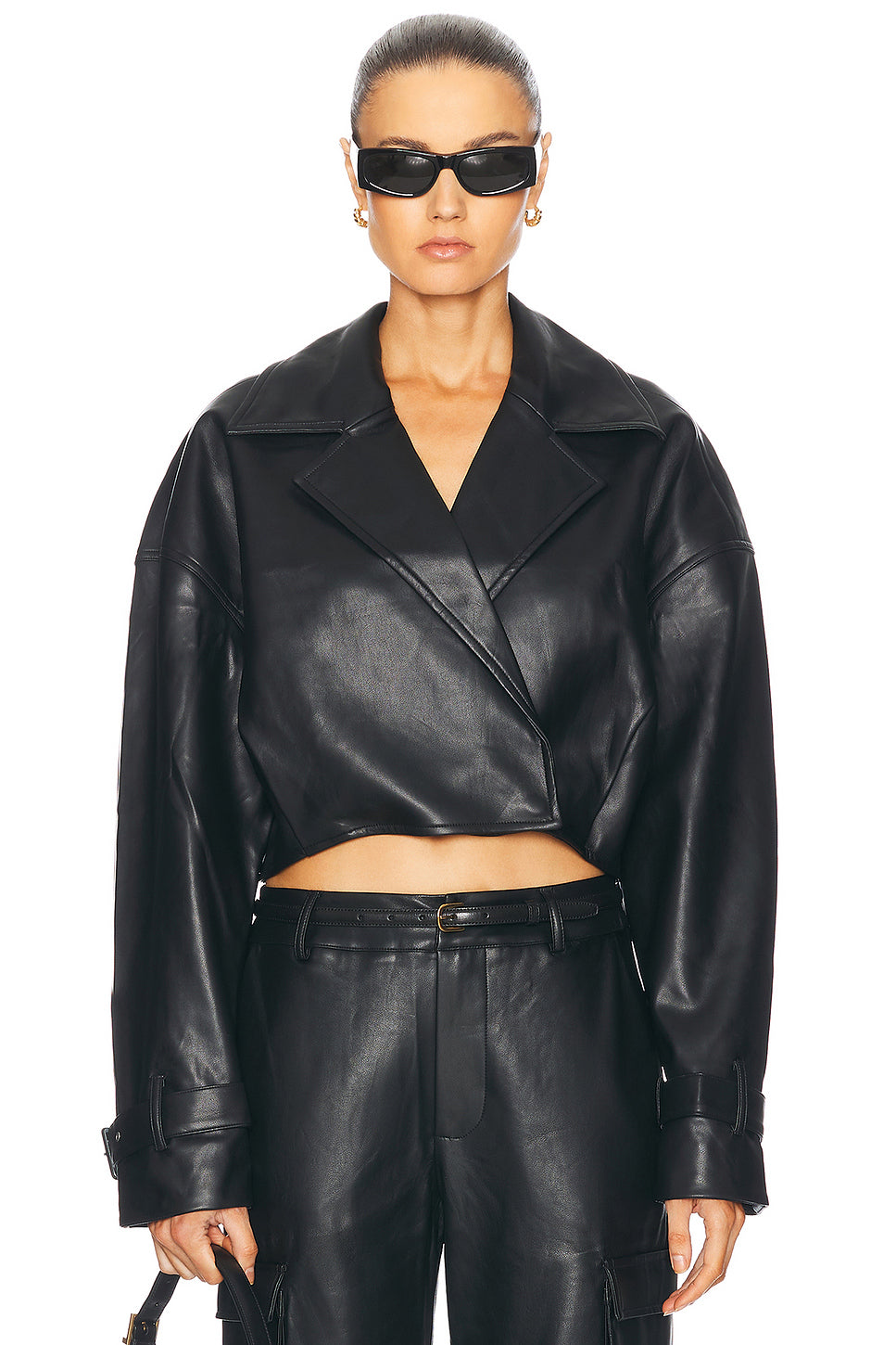 Koda Vegan Leather Cropped Trench