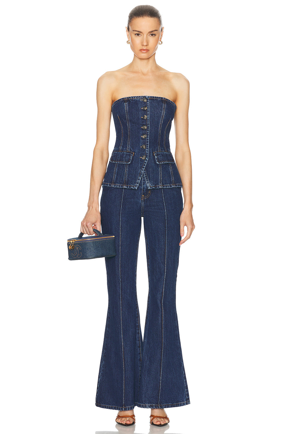 Denim Bandeau Jumpsuit