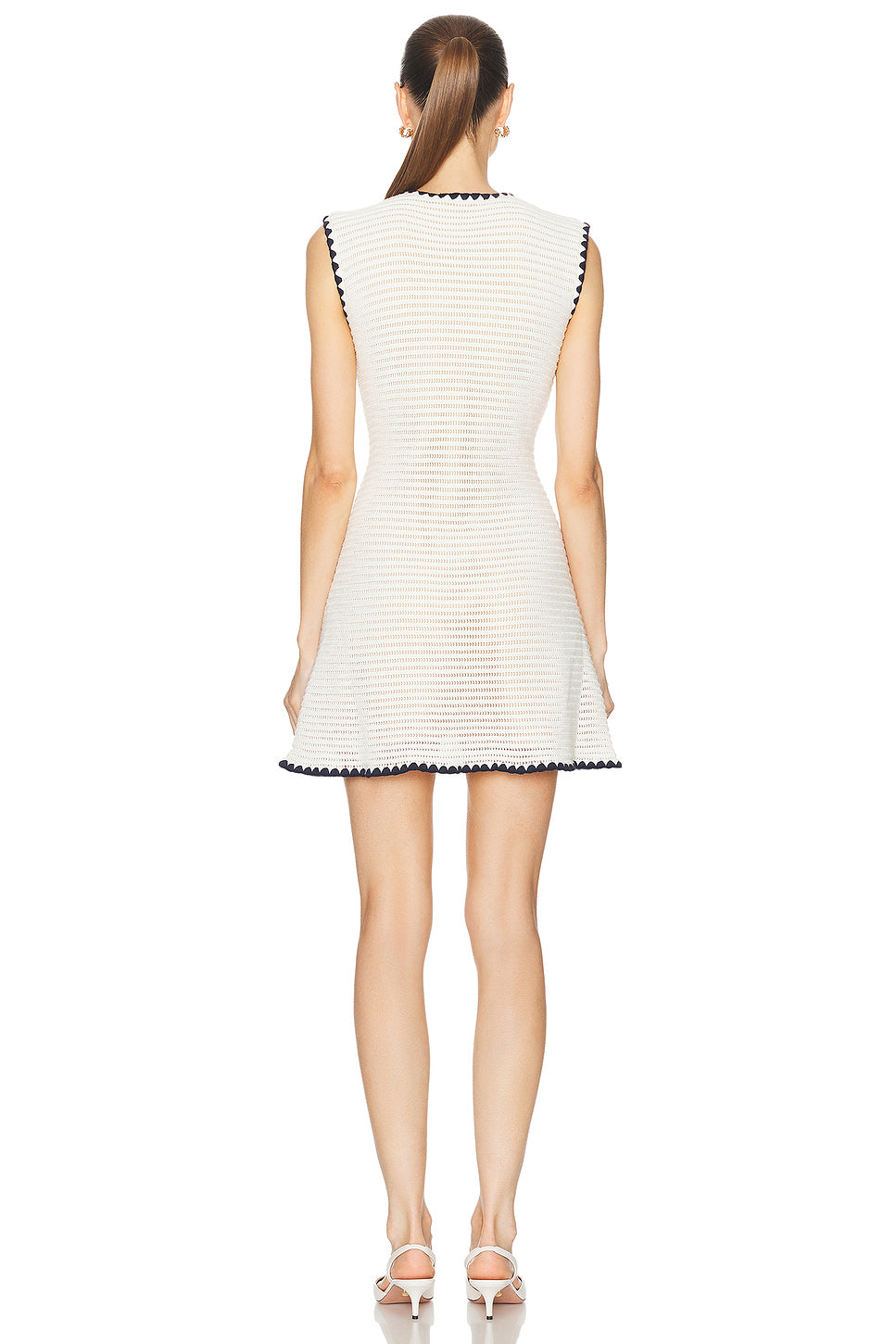 Crochet Contrast Trim Mini Dress