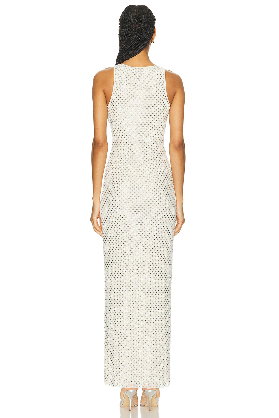 Mesh Rhinestone Maxi Dress