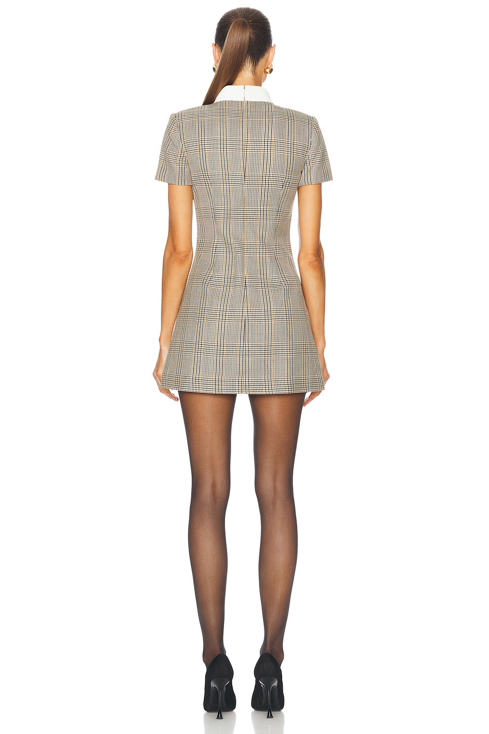 Check Wool Mini Dress