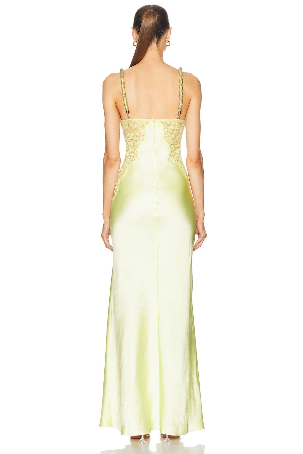 x Christopher Kane Lace Satin Maxi Dress