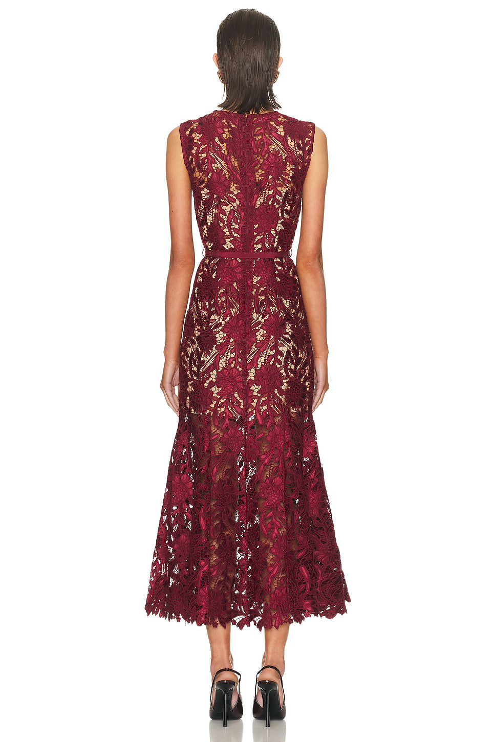 Guipure Lace Midi Dress