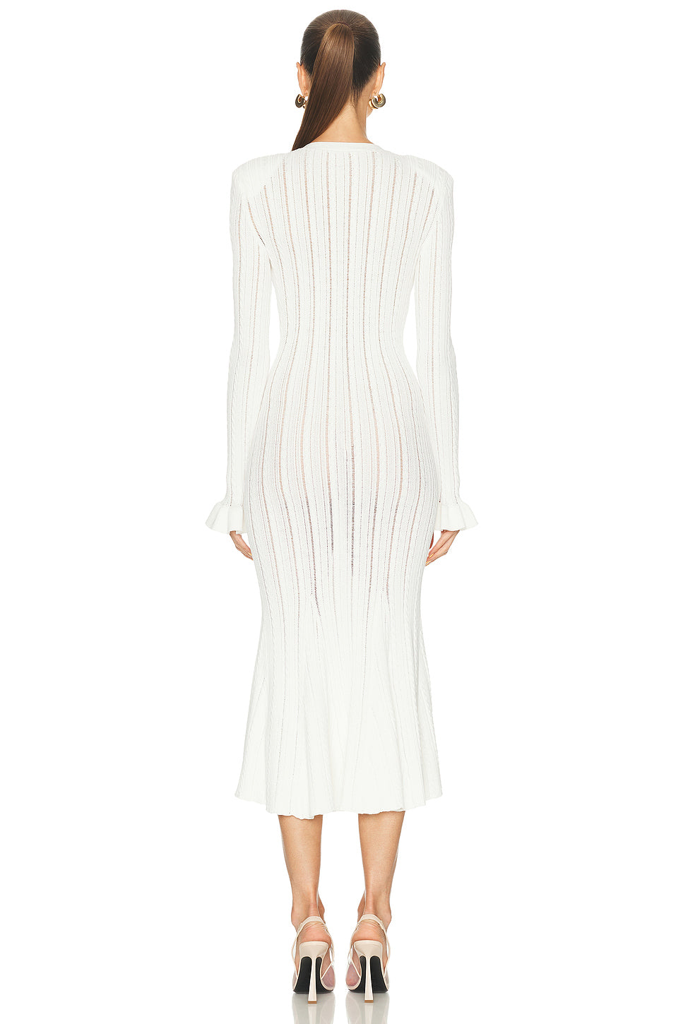 Pointelle Knit Midi Dress