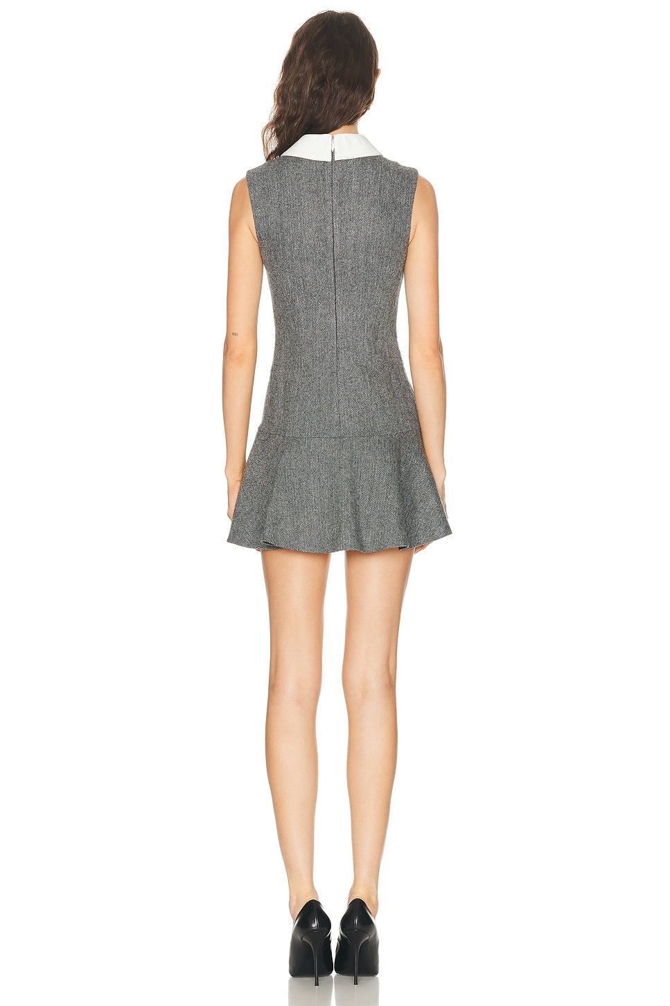 Herringbone Lace Bib Mini Dress