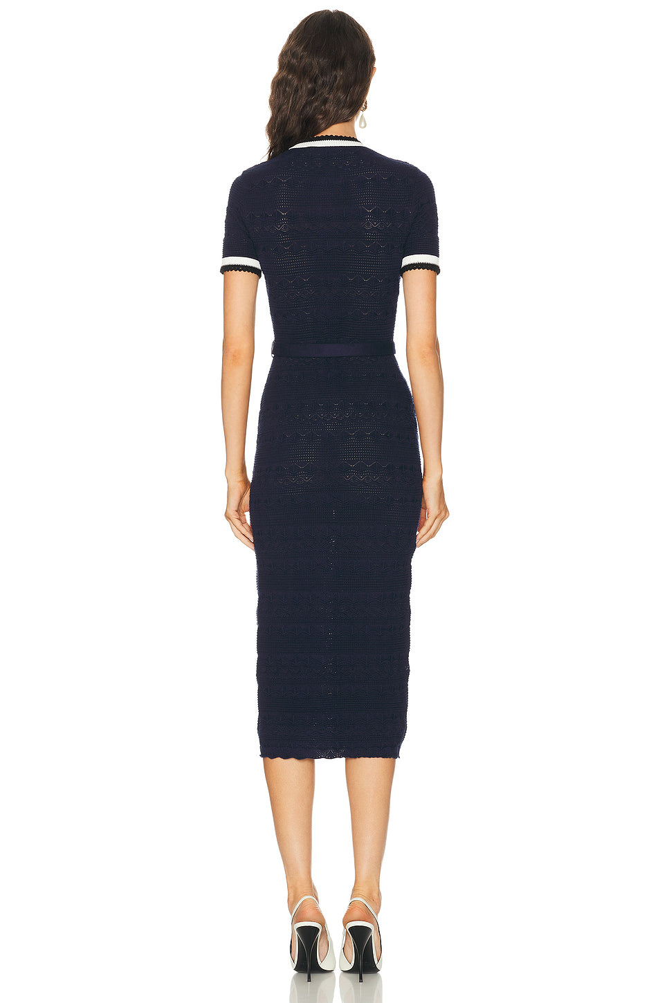 Pointelle Knit Midi Dress