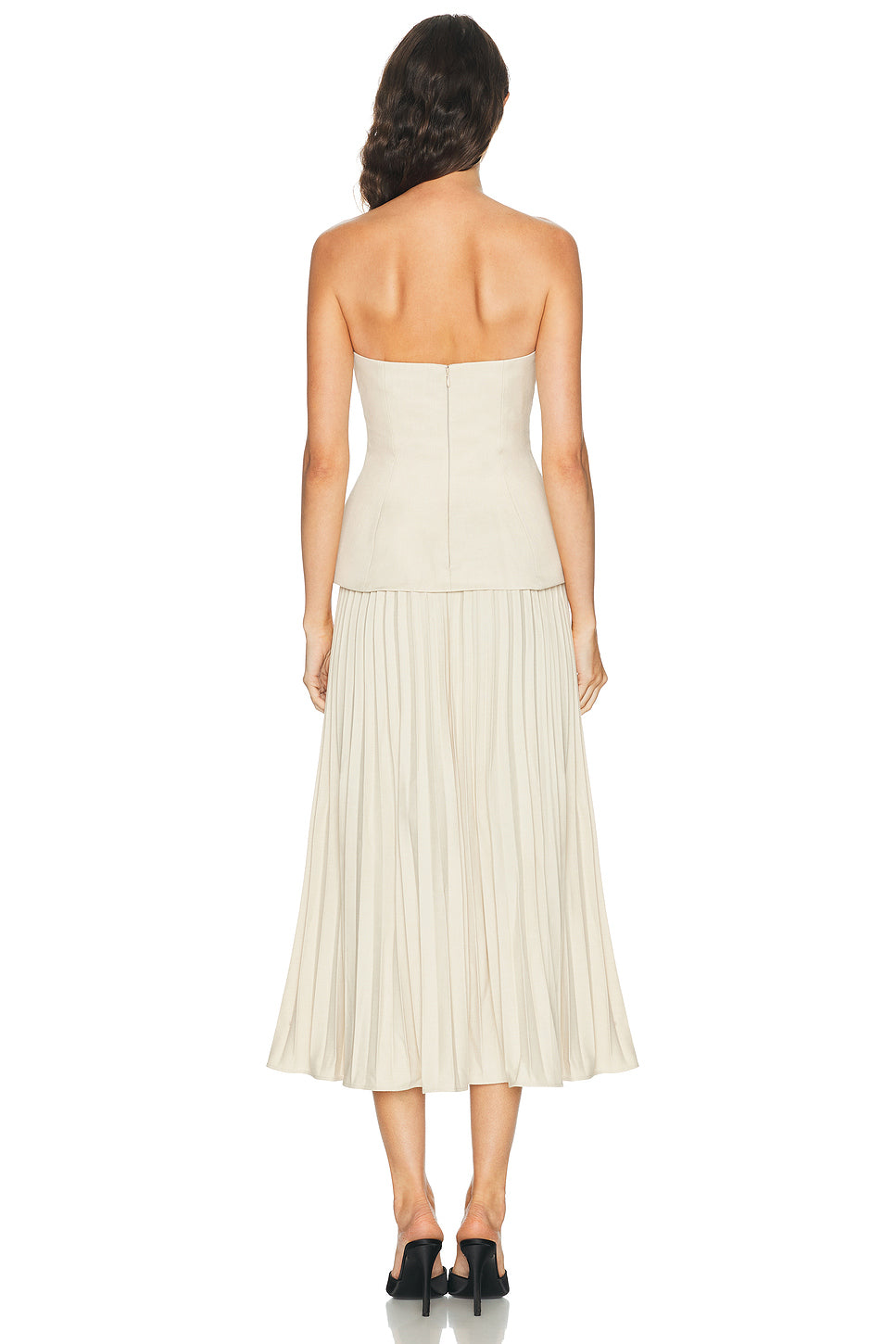 Bandeau Pleated Midi Dress