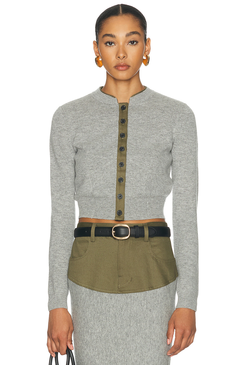 Contrast Placket Cardigan