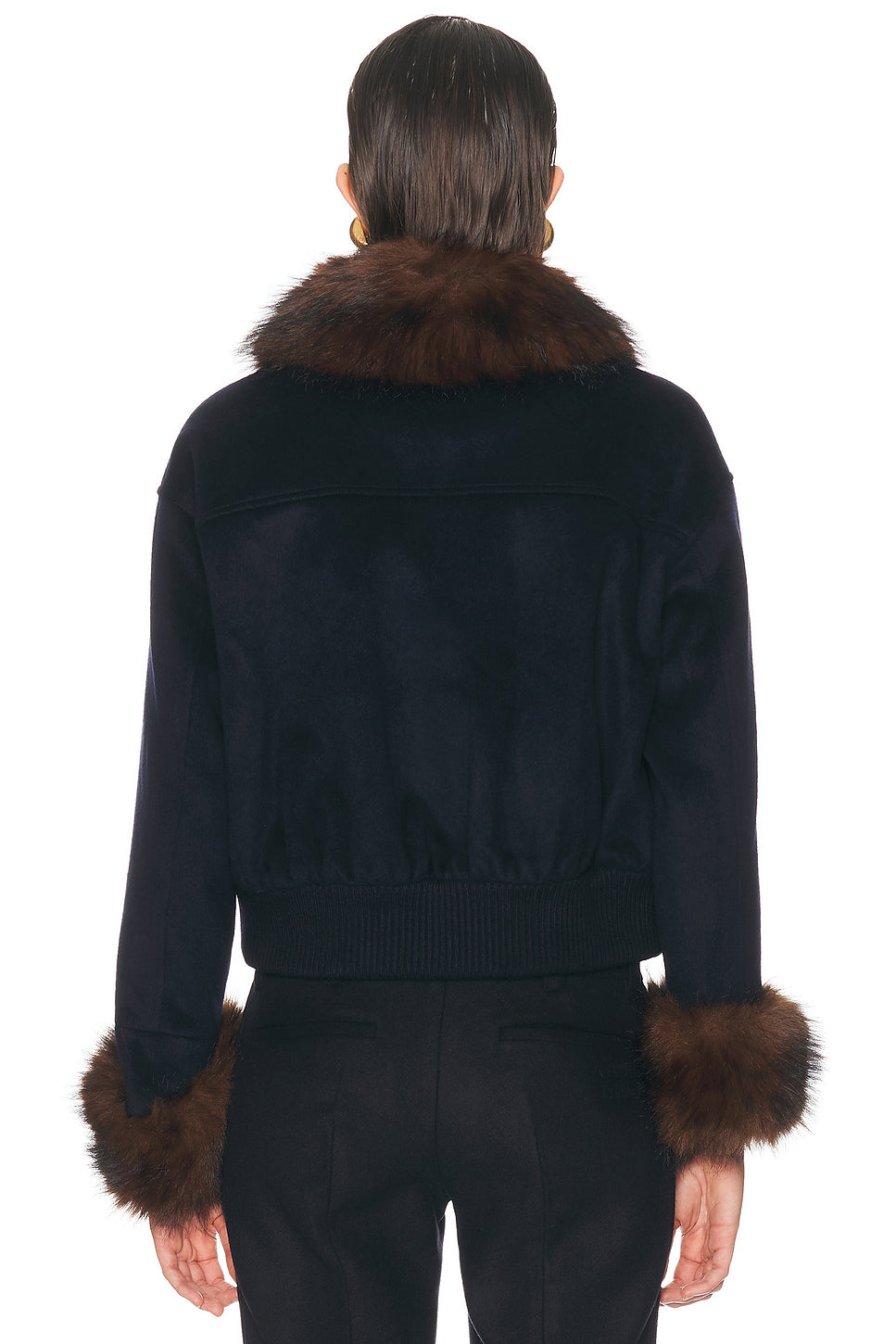 Wool Fur Trim Jacket