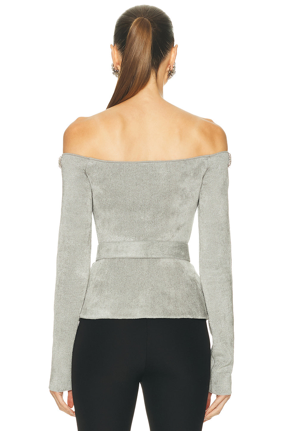 Chenille Knit Crystal Trim Top