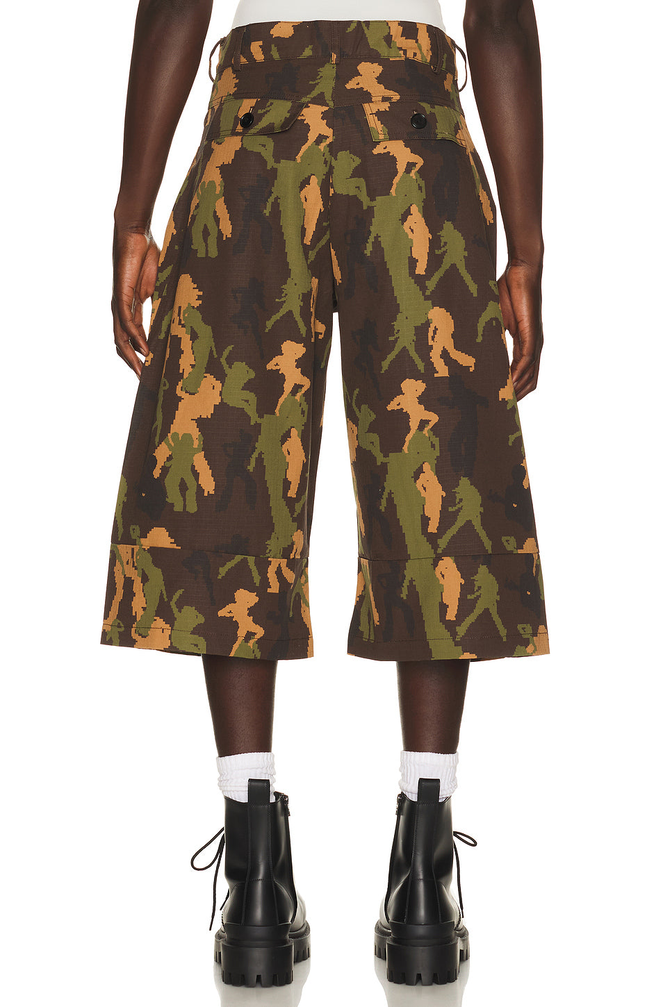 Camo Slashed Shorts