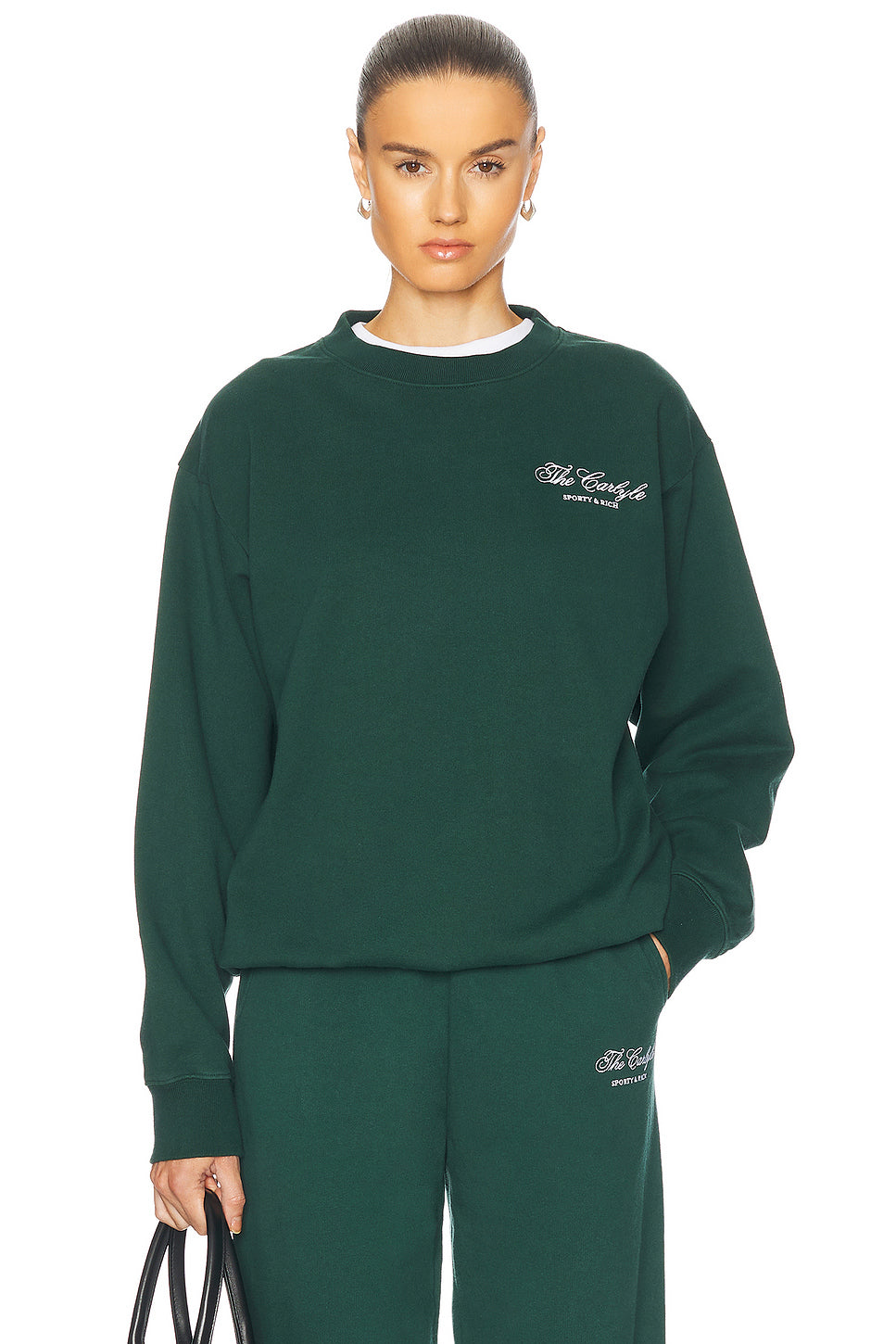 X Hotel Carlyle Script Embroidered Crewneck Sweater