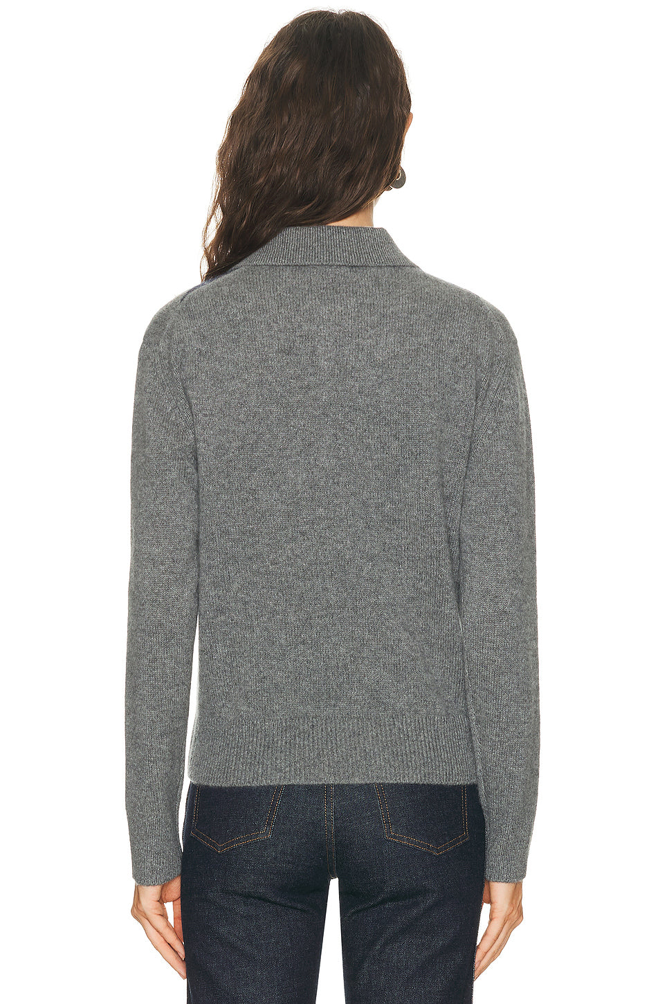 Serif Logo Cashmere Polo Sweater