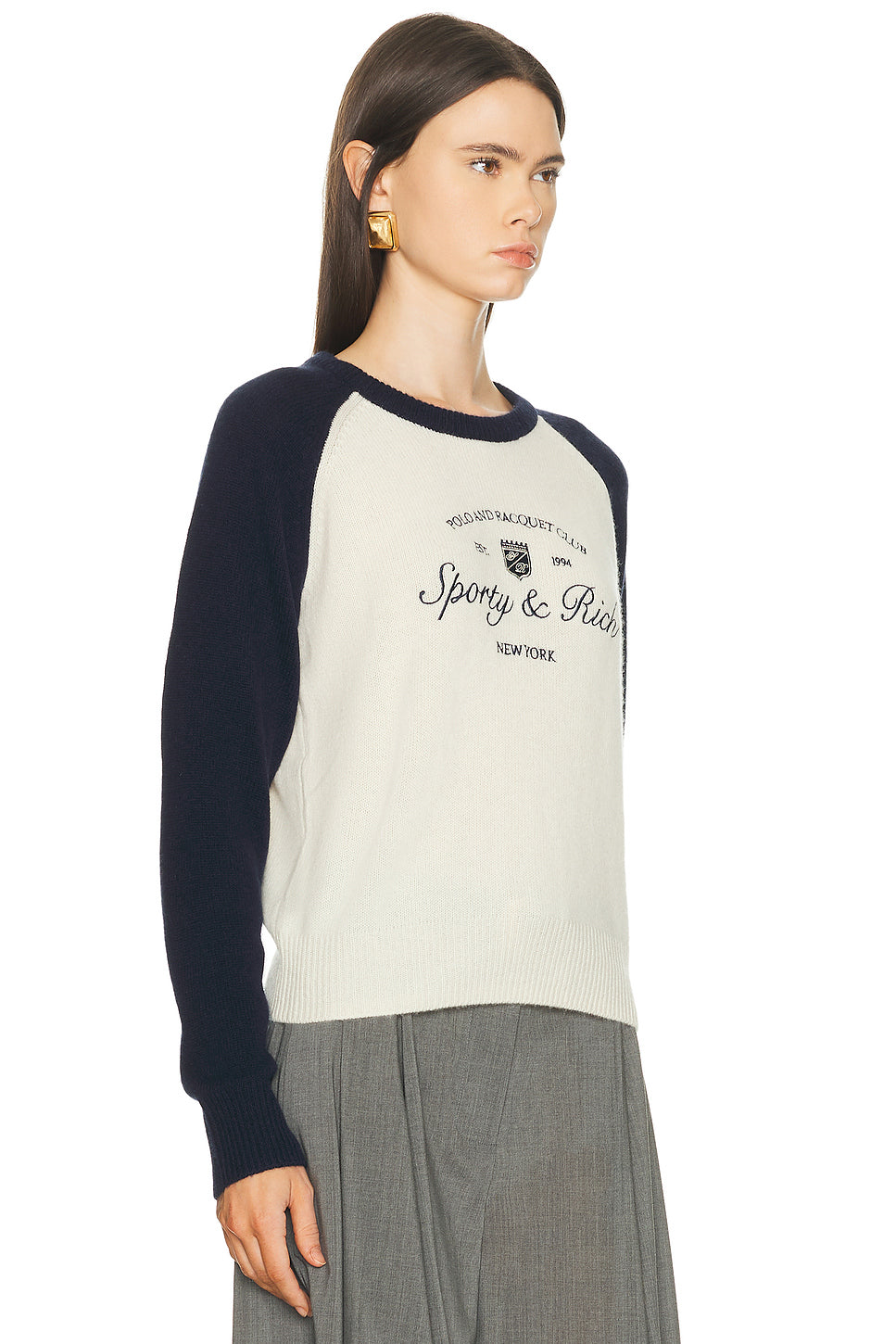 Syracuse Cashmere Baseball Sweater