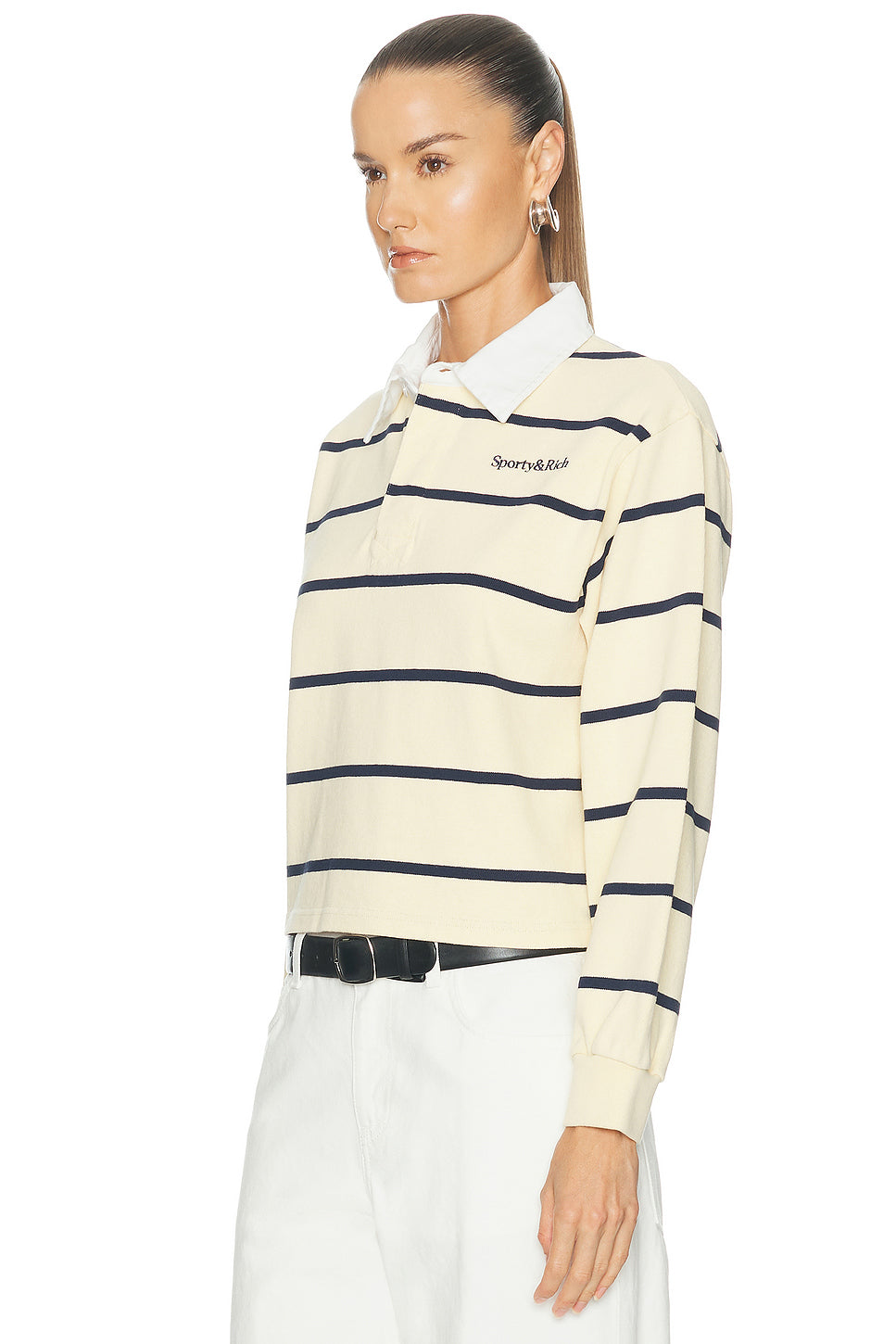 Serif Logo Rugby Polo Sweatshirt