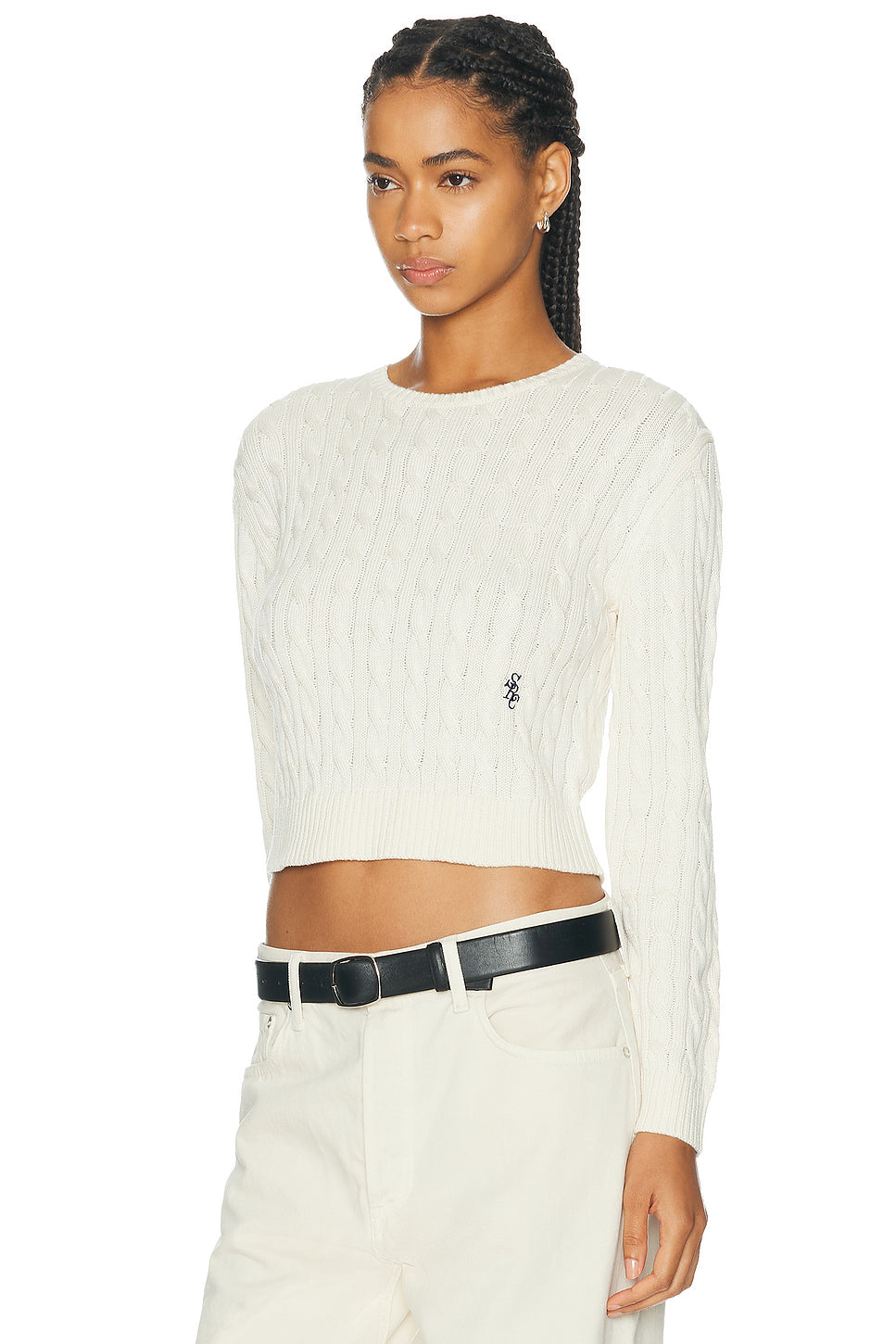 Signature Logo Cable Sweater