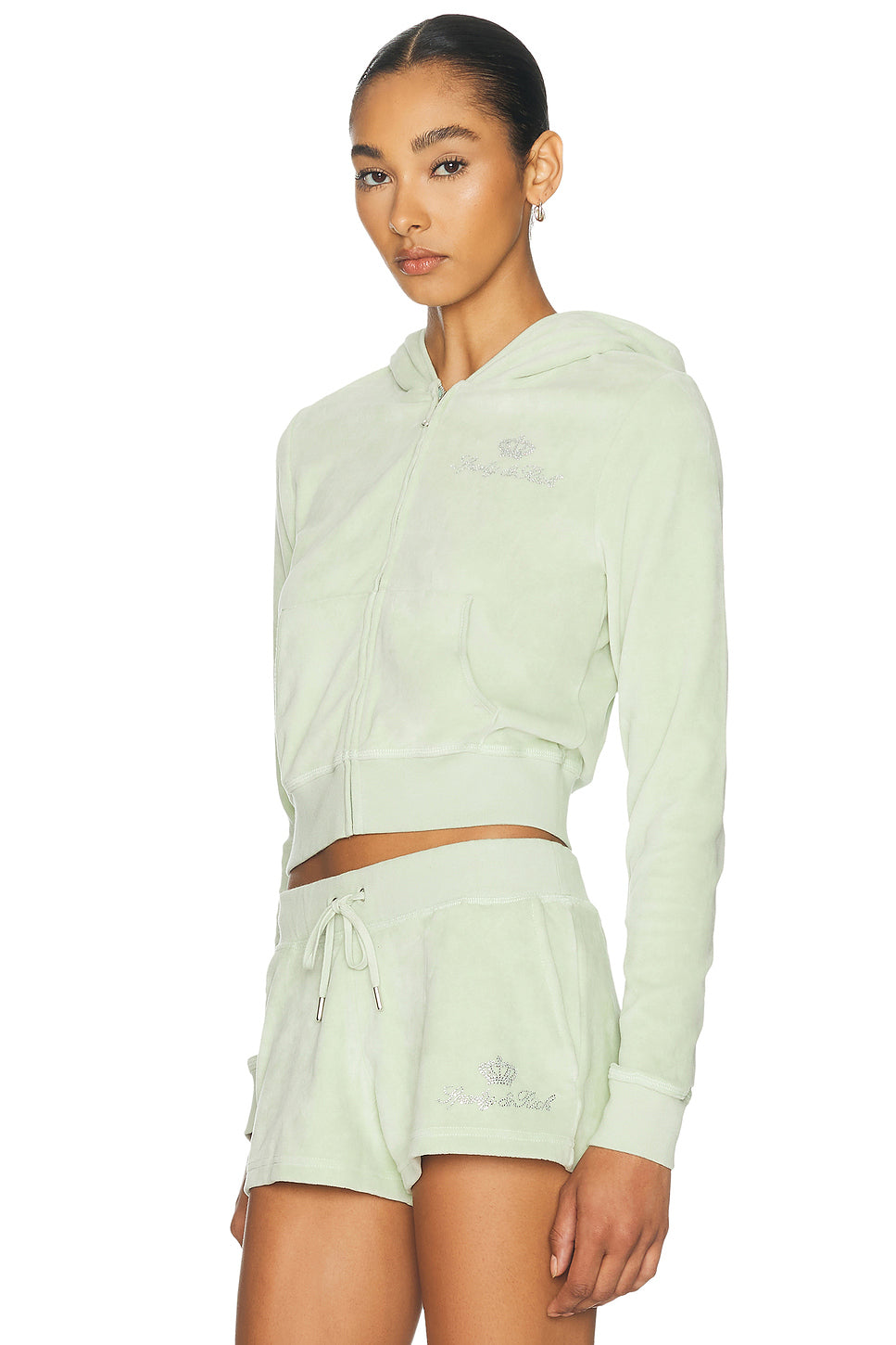 x Juicy Couture Script Velour Zip Hoodie