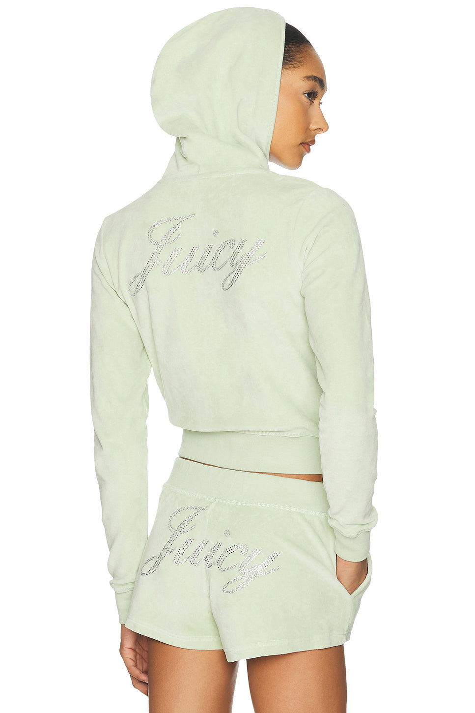 x Juicy Couture Script Velour Zip Hoodie