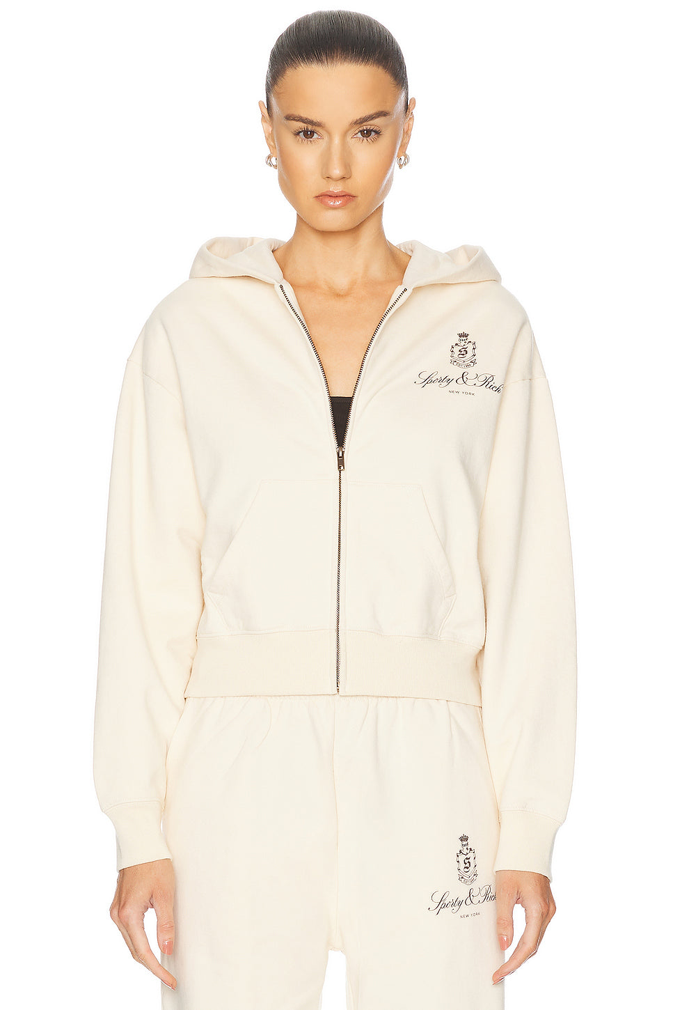 Vendome Cropped Zip Hoodie