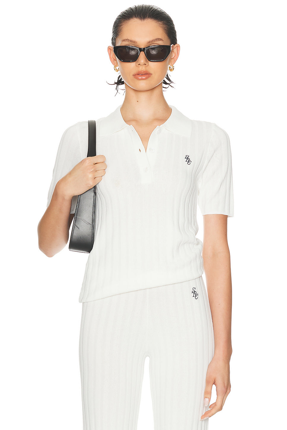 Ribbed Polo Top