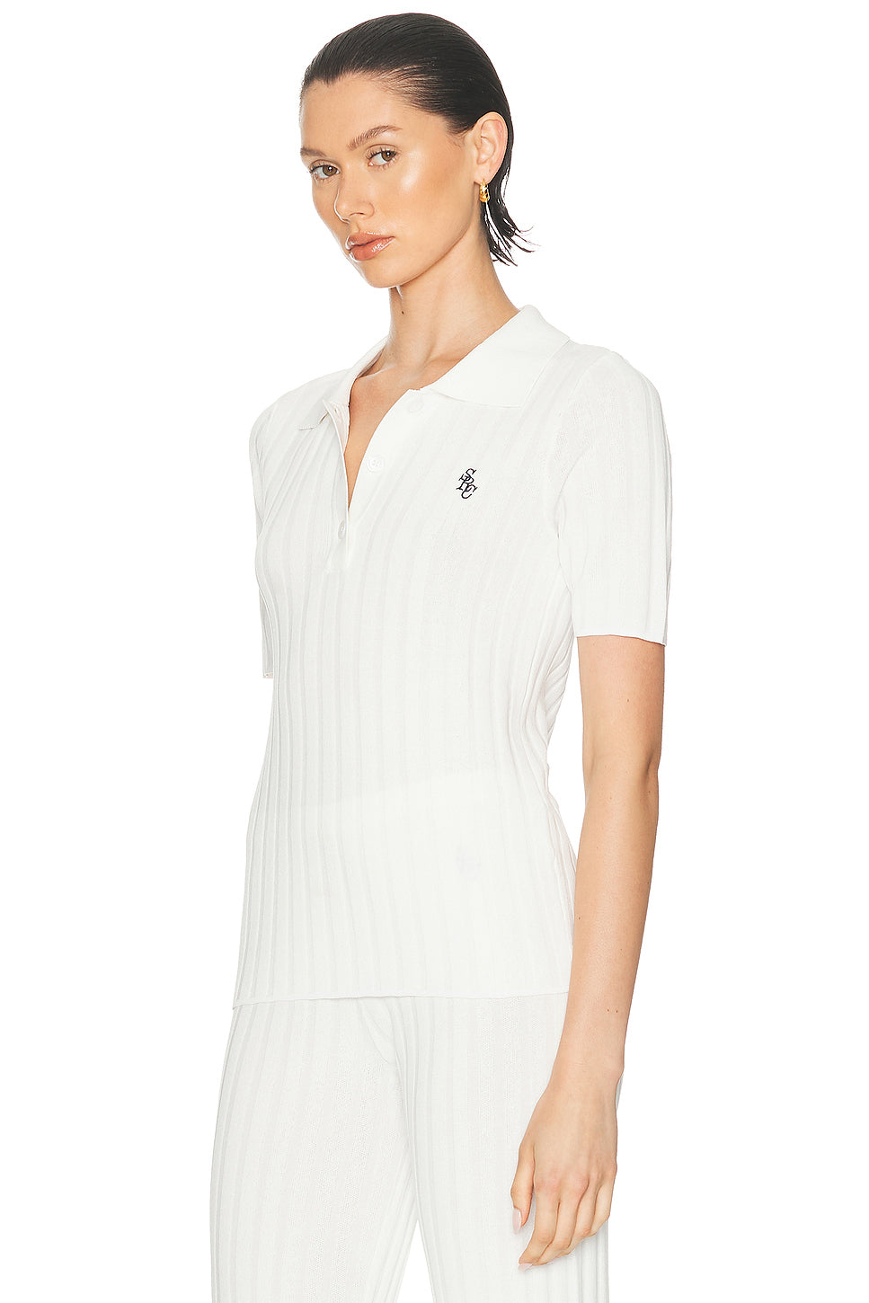Ribbed Polo Top