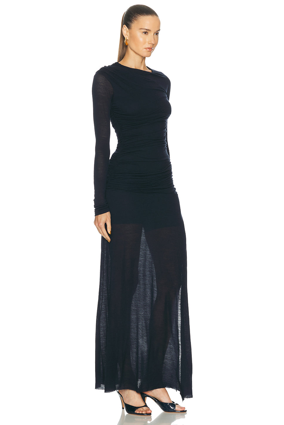 Draped Knit Long Dress
