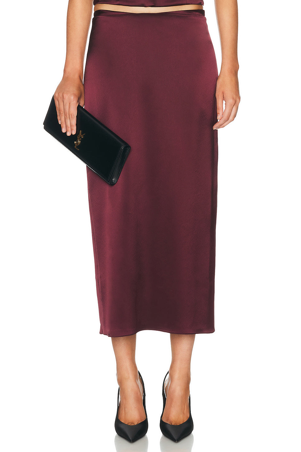 Satin Straight Skirt