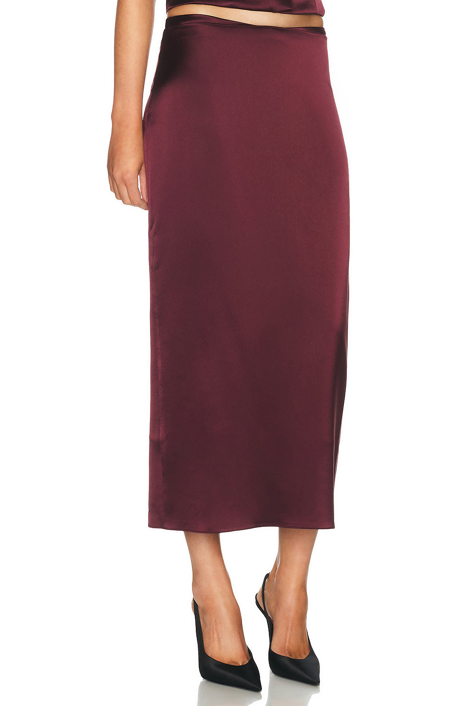 Satin Straight Skirt