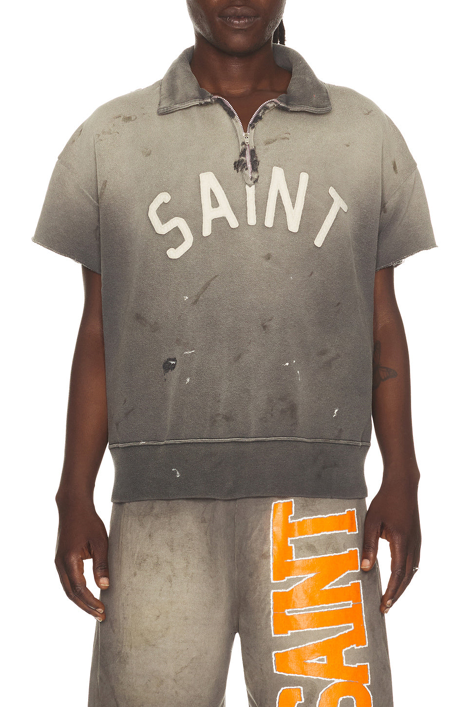 Saint Short Sleeve Half Zip Sweat