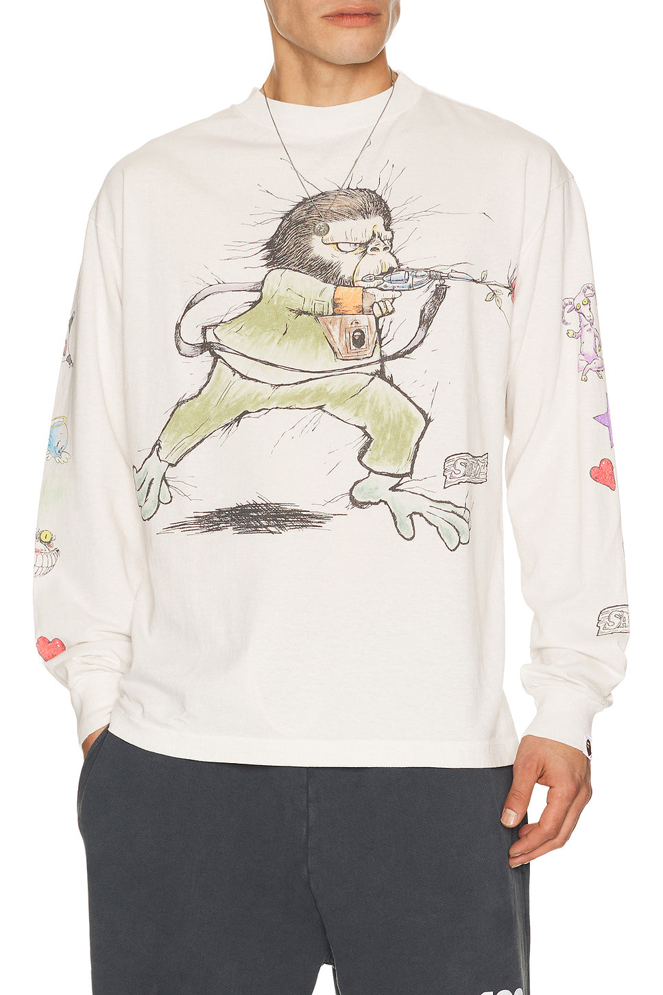 X Bape Running Long Sleeve Tee