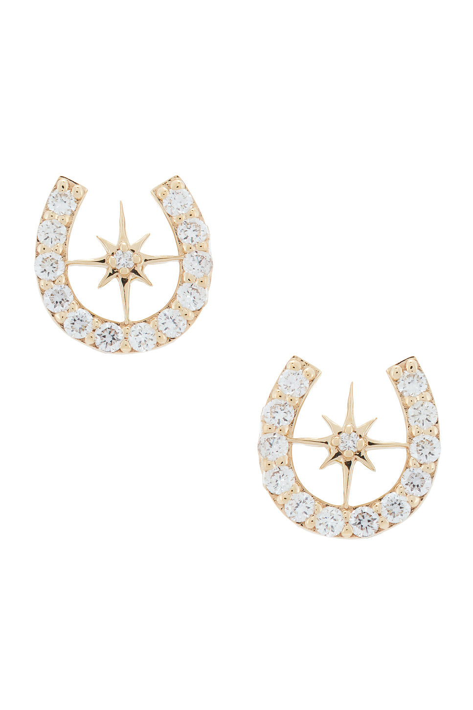 Starburst Horseshoe Stud Earrings
