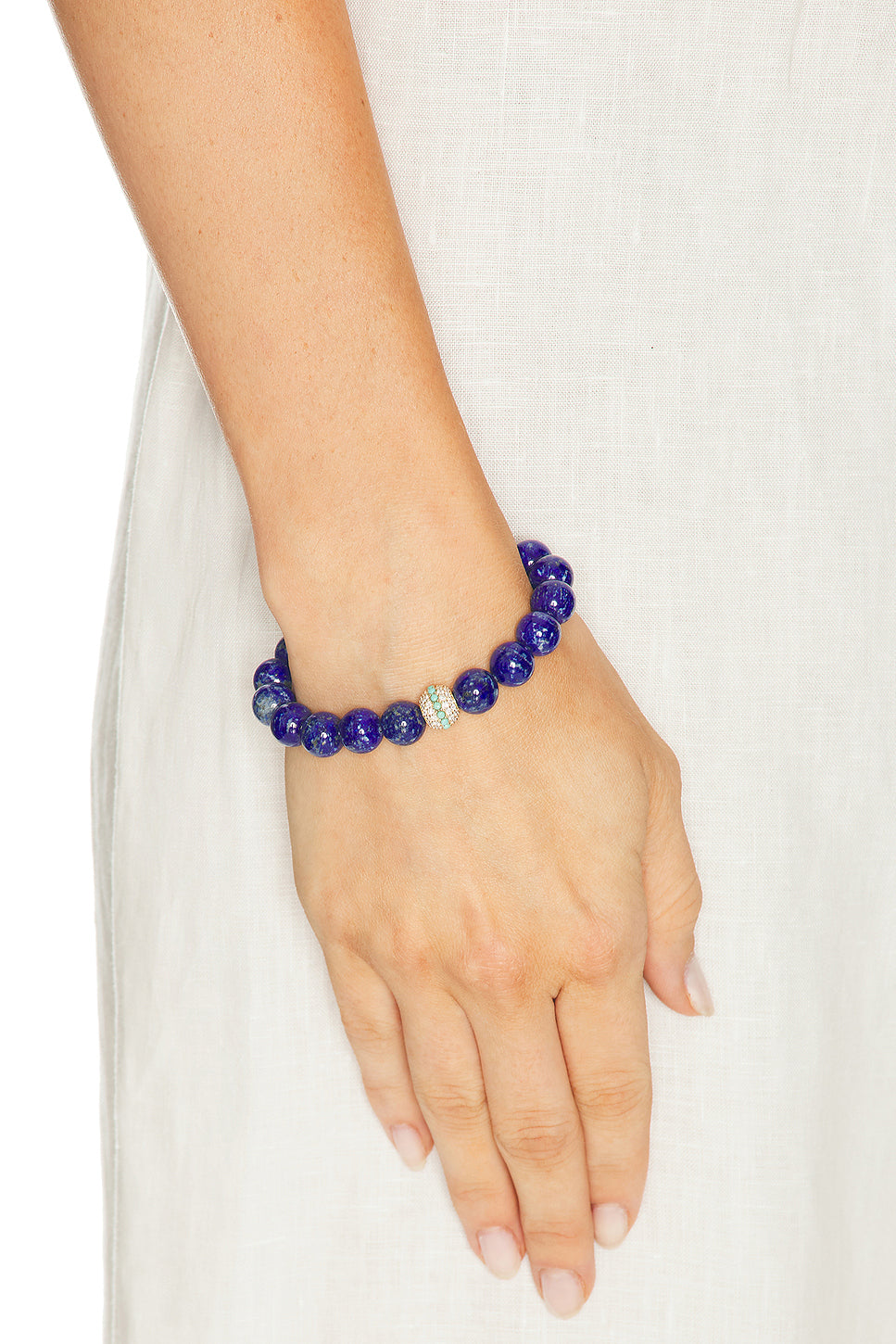 Pave Mala Bead Bracelet
