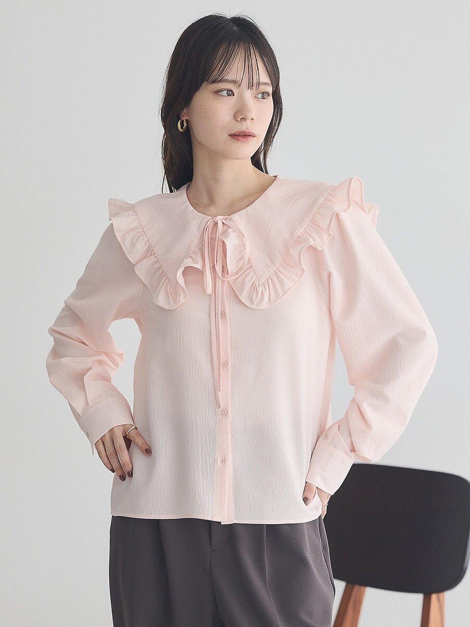 Sae Frilled Sailor Collar Blouse