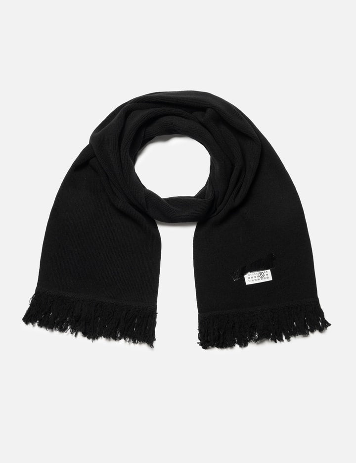 Taped Label Wool Scarf