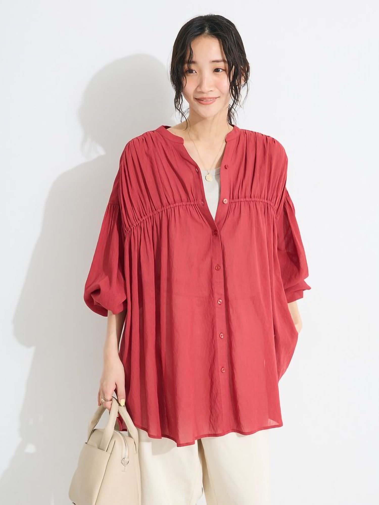 Seyra Vintage Voile Shirred Tunic