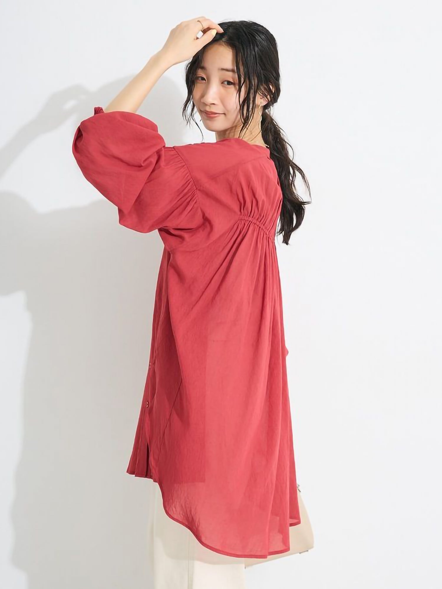 Seyra Vintage Voile Shirred Tunic
