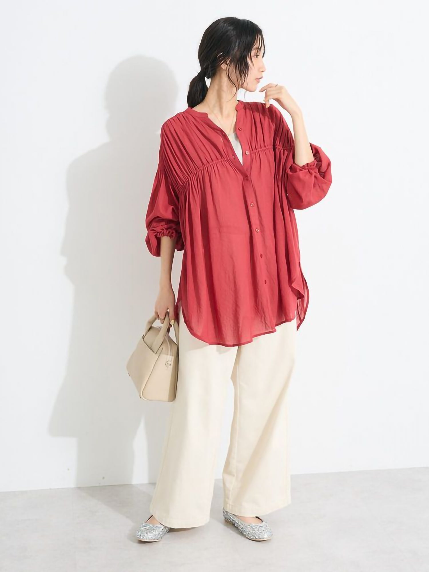 Seyra Vintage Voile Shirred Tunic