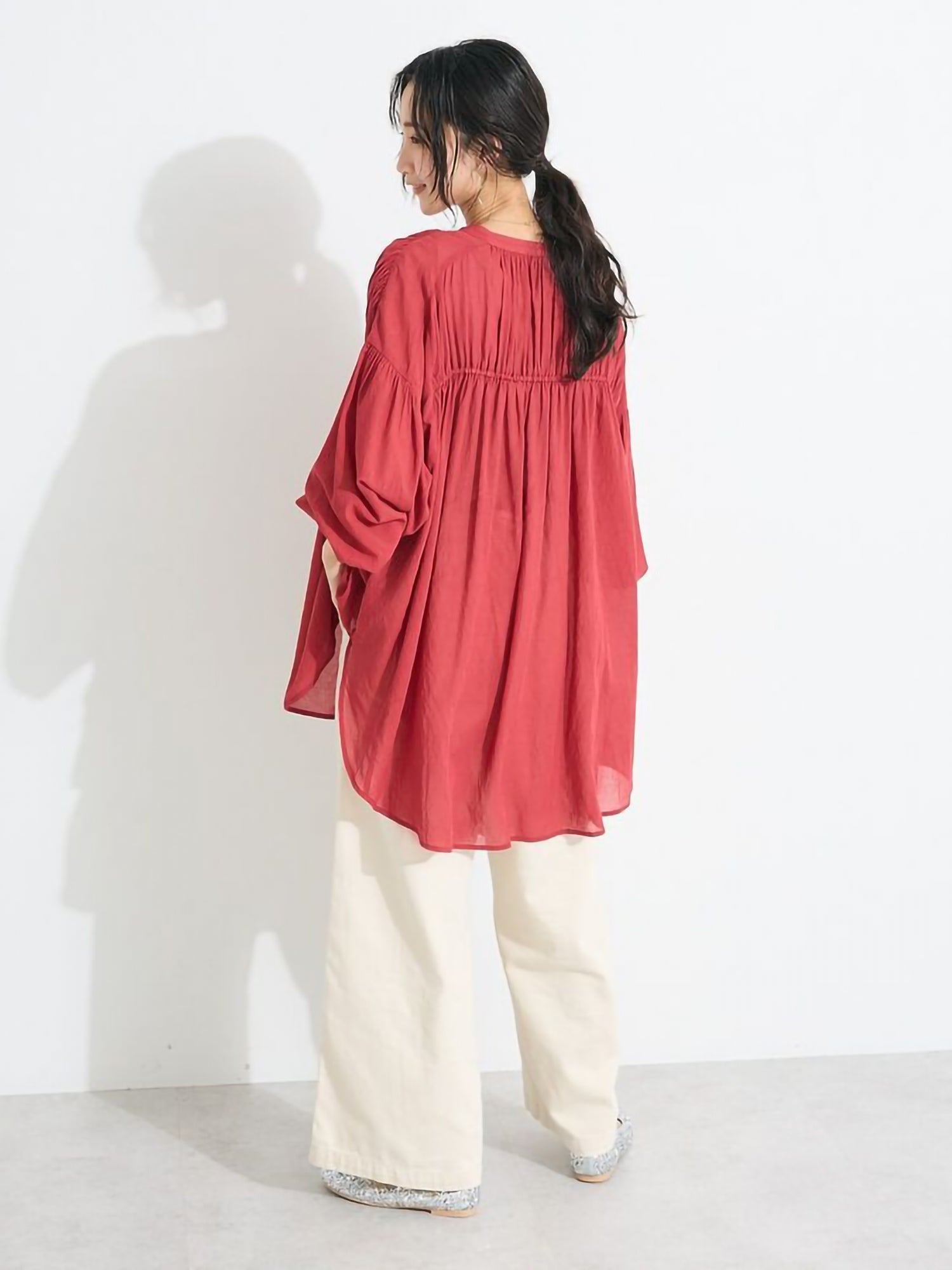 Seyra Vintage Voile Shirred Tunic