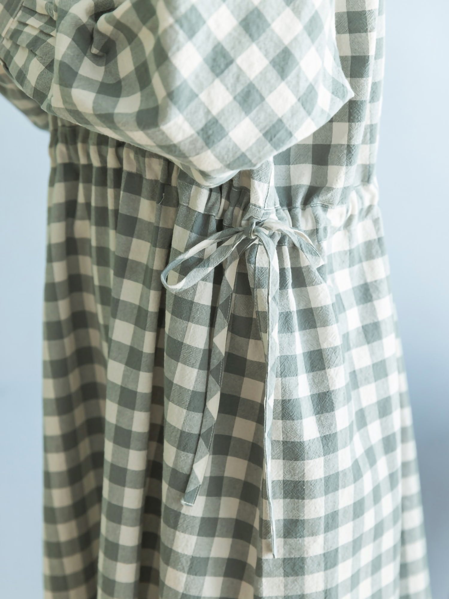 Shinari [Uv Protection] Gingham Waist Drowsy Dress