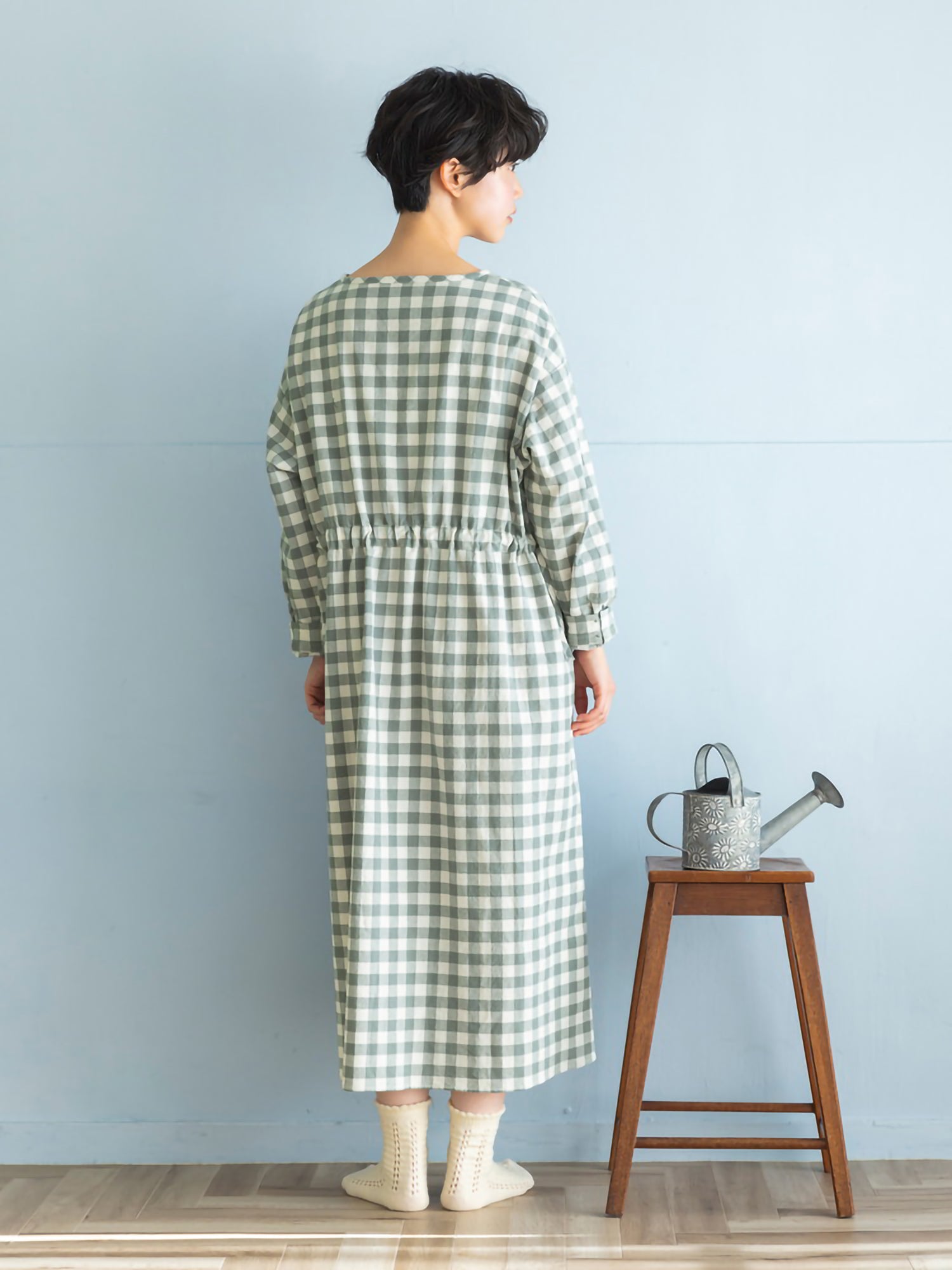 Shinari [Uv Protection] Gingham Waist Drowsy Dress