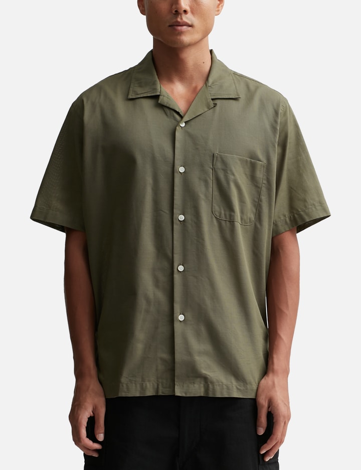 Open Collar Panama Short Sleeve Shirt